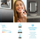 36 in. x 36 in. LED Lighted Bathroom Vanity Mirror, Anti-Fog, Touch Button, Adjustable Color Temperature & Remembrance, Wall Mounted Makeup Mirror, Window Style Load image into Gallery viewer, 36 in. x 36 in. LED Lighted Bathroom Vanity Mirror, Anti-Fog, Touch Button, Adjustable Color Temperature & Remembrance, Wall Mounted Makeup Mirror, Window Style