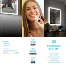 24 in. x 36 in. LED Lighted Bathroom Vanity Mirror, On/Off Touch Switch & CCT Changeable With Remembrance, Anti-Fog Mirror, Wall Mounted Makeup Vanity Mirror, Window Style Load image into Gallery viewer, 24 in. x 36 in. LED Lighted Bathroom Vanity Mirror, On/Off Touch Switch & CCT Changeable With Remembrance, Anti-Fog Mirror, Wall Mounted Makeup Vanity Mirror, Window Style