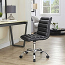 Modway Ripple Armless Mid Back Vinyl Swivel Computer Desk Office Chair - Computer Chair Load image into Gallery viewer, Modway Ripple Armless Mid Back Vinyl Swivel Computer Desk Office Chair - Computer Chair