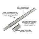 Drawer Slide Center Mount 3/4 Extension 12 Inch - Hickory Hardware Load image into Gallery viewer, Drawer Slide Center Mount 3/4 Extension 12 Inch - Hickory Hardware