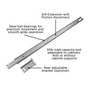 Drawer Slide Center Mount 3/4 Extension 12 Inch - Hickory Hardware Load image into Gallery viewer, Drawer Slide Center Mount 3/4 Extension 12 Inch - Hickory Hardware