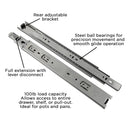 Drawer Slide Side Mount Full Extension 12 Inch (2 Pack) - Hickory Hardware Load image into Gallery viewer, Drawer Slide Side Mount Full Extension 12 Inch (2 Pack) - Hickory Hardware