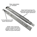 Drawer Slide Side Mount Full Extension 12 Inch (2 Pack) - Hickory Hardware Load image into Gallery viewer, Drawer Slide Side Mount Full Extension 12 Inch (2 Pack) - Hickory Hardware