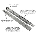 Drawer Slide Side Mount Full Extension 12 Inch (2 Pack) - Hickory Hardware Load image into Gallery viewer, Drawer Slide Side Mount Full Extension 12 Inch (2 Pack) - Hickory Hardware