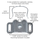 Magnetic Door Catch 1-3/8 Inch Center to Center Cadmium - Hickory Hardware Load image into Gallery viewer, Magnetic Door Catch 1-3/8 Inch Center to Center Cadmium - Hickory Hardware