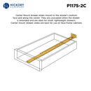 Center Undermount Drawer Slides Mono Rail 3/4 Extension Cadmium - Hickory Hardware Load image into Gallery viewer, Center Undermount Drawer Slides Mono Rail 3/4 Extension Cadmium - Hickory Hardware
