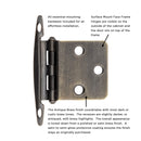 Flush Door Hinges Surface Face Frame Free Swinging (2 Hinges/Per Pack) - Hickory Hardware Load image into Gallery viewer, Flush Door Hinges Surface Face Frame Free Swinging (2 Hinges/Per Pack) - Hickory Hardware