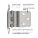 Hinge 3/8 Inch Inset Surface Face Frame Free Swinging (2 Hinges/Per Pack) - Hickory Hardware Load image into Gallery viewer, Hinge 3/8 Inch Inset Surface Face Frame Free Swinging (2 Hinges/Per Pack) - Hickory Hardware