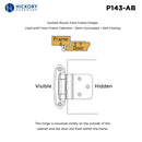 Hinge 3/8 Inch Inset Surface Face Frame Self-Close (2 Hinges/Per Pack) - Hickory Hardware Load image into Gallery viewer, Hinge 3/8 Inch Inset Surface Face Frame Self-Close (2 Hinges/Per Pack) - Hickory Hardware