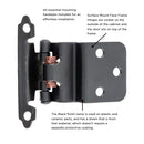 Hinge 3/8 Inch Inset Surface Face Frame Self-Close (2 Hinges/Per Pack) - Hickory Hardware Load image into Gallery viewer, Hinge 3/8 Inch Inset Surface Face Frame Self-Close (2 Hinges/Per Pack) - Hickory Hardware