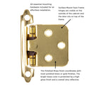 Flush Cabinet Hinges Surface Frame Self-Close (2 Hinges/Per Pack) - Hickory Hardware Load image into Gallery viewer, Flush Cabinet Hinges Surface Frame Self-Close (2 Hinges/Per Pack) - Hickory Hardware