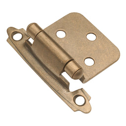 Flush Cabinet Hinges Surface Face Frame Self-Close (2 Hinges/Per Pack) in Antique Brass - Hickory Hardware Flush Cabinet Hinges Surface Face Frame Self-Close (2 Hinges/Per Pack) in Antique Brass - Hickory Hardware