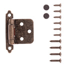 Flush Cabinet Hinges Surface Face Frame Self-Close (2 Hinges/Per Pack) in Antique Brass - Hickory Hardware Load image into Gallery viewer, Flush Cabinet Hinges Surface Face Frame Self-Close (2 Hinges/Per Pack) in Antique Brass - Hickory Hardware