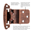 Door Hinges 3/8 Inch Inset Surface Face Frame Self-Close (2 Hinges/Per Pack) - Hickory Hardware - Load image into Gallery viewer, Door Hinges 3/8 Inch Inset Surface Face Frame Self-Close (2 Hinges/Per Pack) - Hickory Hardware -