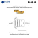 Door Hinges 3/8 Inch Inset Surface Face Frame Self-Close (2 Hinges/Per Pack) - Hickory Hardware - Load image into Gallery viewer, Door Hinges 3/8 Inch Inset Surface Face Frame Self-Close (2 Hinges/Per Pack) - Hickory Hardware -