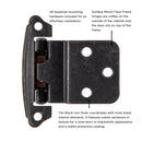 Door Hinges 3/8 Inch Inset Surface Face Frame Self-Close (2 Hinges/Per Pack) - Hickory Hardware - Load image into Gallery viewer, Door Hinges 3/8 Inch Inset Surface Face Frame Self-Close (2 Hinges/Per Pack) - Hickory Hardware -