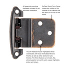 Door Hinges 3/8 Inch Inset Surface Face Frame Self-Close (2 Hinges/Per Pack) - Hickory Hardware - Load image into Gallery viewer, Door Hinges 3/8 Inch Inset Surface Face Frame Self-Close (2 Hinges/Per Pack) - Hickory Hardware -
