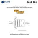 Door Hinges 3/8 Inch Inset Surface Face Frame Self-Close (2 Hinges/Per Pack) - Hickory Hardware - Load image into Gallery viewer, Door Hinges 3/8 Inch Inset Surface Face Frame Self-Close (2 Hinges/Per Pack) - Hickory Hardware -