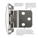 Door Hinges 3/8 Inch Inset Surface Face Frame Self-Close (2 Hinges/Per Pack) - Hickory Hardware - Load image into Gallery viewer, Door Hinges 3/8 Inch Inset Surface Face Frame Self-Close (2 Hinges/Per Pack) - Hickory Hardware -