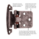 Cabinet Hinge Flush Surface Face Frame Self-Close (2 Hinges/Per Pack) - Hickory Hardware Load image into Gallery viewer, Cabinet Hinge Flush Surface Face Frame Self-Close (2 Hinges/Per Pack) - Hickory Hardware
