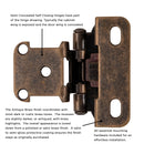 Door Hinge Semi-Concealed 1/2 Inch Overlay Face Frame Part Wrap Self-Close (2 Hinges/Per Pack) - Hickory Hardware Load image into Gallery viewer, Door Hinge Semi-Concealed 1/2 Inch Overlay Face Frame Part Wrap Self-Close (2 Hinges/Per Pack) - Hickory Hardware