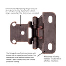 Door Hinge Semi-Concealed 1/2 Inch Overlay Face Frame Part Wrap Self-Close (2 Hinges/Per Pack) - Hickory Hardware Load image into Gallery viewer, Door Hinge Semi-Concealed 1/2 Inch Overlay Face Frame Part Wrap Self-Close (2 Hinges/Per Pack) - Hickory Hardware