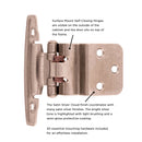 Gate Hinge 3/8 Inch Inset Surface Face Frame Self-Close (2 Hinges/Per Pack) - Hickory Hardware Load image into Gallery viewer, Gate Hinge 3/8 Inch Inset Surface Face Frame Self-Close (2 Hinges/Per Pack) - Hickory Hardware
