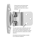 Gate Hinge 3/8 Inch Inset Surface Face Frame Self-Close (2 Hinges/Per Pack) - Hickory Hardware Load image into Gallery viewer, Gate Hinge 3/8 Inch Inset Surface Face Frame Self-Close (2 Hinges/Per Pack) - Hickory Hardware