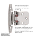 Hinge Flush Surface Face Frame Self-Close (2 Hinges/Per Pack) - Hickory Hardware Load image into Gallery viewer, Hinge Flush Surface Face Frame Self-Close (2 Hinges/Per Pack) - Hickory Hardware
