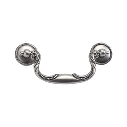 Rosette Backplate Pull 3-1/2 Inch Center to Center in Silver Stone - Manor House Collection Rosette Backplate Pull 3-1/2 Inch Center to Center in Silver Stone - Manor House Collection