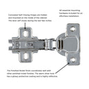 Concealed Hinge Full Overlay Frameless Self-Close in Polished Nickel - Hickory Hardware Load image into Gallery viewer, Concealed Hinge Full Overlay Frameless Self-Close in Polished Nickel - Hickory Hardware