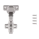 Hinge Concealed Half Overlay Frameless Self-Close Snap On in Polished Nickel - Hickory Hardware Load image into Gallery viewer, Hinge Concealed Half Overlay Frameless Self-Close Snap On in Polished Nickel - Hickory Hardware