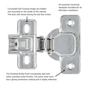 Hinge Concealed 1/2 Inch Overlay Face Frame Self-Close in Polished Nickel - Hickory Hardware Load image into Gallery viewer, Hinge Concealed 1/2 Inch Overlay Face Frame Self-Close in Polished Nickel - Hickory Hardware