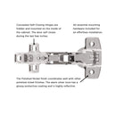 Concealed Hinge 1/2 Inch Overlay Face Frame Self-Close in Polished Nickel - Hickory Hardware Load image into Gallery viewer, Concealed Hinge 1/2 Inch Overlay Face Frame Self-Close in Polished Nickel - Hickory Hardware
