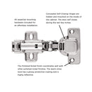Hinge Concealed Full Overlay Frameless Soft Close in Polished Nickel - Hickory Hardware Load image into Gallery viewer, Hinge Concealed Full Overlay Frameless Soft Close in Polished Nickel - Hickory Hardware