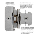Double Demountable Hinges 1/2 Inch Overlay (2 Hinges/Per Pack) - Hickory Hardware Load image into Gallery viewer, Double Demountable Hinges 1/2 Inch Overlay (2 Hinges/Per Pack) - Hickory Hardware