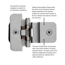 Demountable Hinge Double 3/8 Inch Inset 1/4 Inch Overlay (2 Hinges/Per Pack) - Hickory Hardware Load image into Gallery viewer, Demountable Hinge Double 3/8 Inch Inset 1/4 Inch Overlay (2 Hinges/Per Pack) - Hickory Hardware