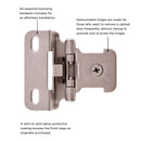 Dsingle demountable cabinet hinges 1/2 Inch Overlay (2 Hinges/Per Pack) - Hickory Hardware Load image into Gallery viewer, Dsingle demountable cabinet hinges 1/2 Inch Overlay (2 Hinges/Per Pack) - Hickory Hardware