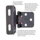 Semi Concealed Cabinet Hinges 1/2 Inch Overlay Face Frame Full Wrap Self-Close (2 Hinges/Per Pack) - Hickory Hardware Load image into Gallery viewer, Semi Concealed Cabinet Hinges 1/2 Inch Overlay Face Frame Full Wrap Self-Close (2 Hinges/Per Pack) - Hickory Hardware