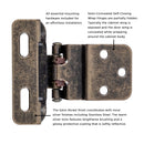 Self Closing Hinge Semi-Concealed 3/8 Inch Inset 1/4 Inch Overlay Face Frame Part Wrap Self-Close (2 Hinges/Per Pack) - Hickory Hardware Load image into Gallery viewer, Self Closing Hinge Semi-Concealed 3/8 Inch Inset 1/4 Inch Overlay Face Frame Part Wrap Self-Close (2 Hinges/Per Pack) - Hickory Hardware
