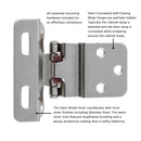 Self Closing Hinge Semi-Concealed 3/8 Inch Inset 1/4 Inch Overlay Face Frame Part Wrap Self-Close (2 Hinges/Per Pack) - Hickory Hardware Load image into Gallery viewer, Self Closing Hinge Semi-Concealed 3/8 Inch Inset 1/4 Inch Overlay Face Frame Part Wrap Self-Close (2 Hinges/Per Pack) - Hickory Hardware