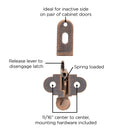 Closet Door Catch 11/16 Inch Center to Center in Statuary Bronze - Hickory Hardware Load image into Gallery viewer, Closet Door Catch 11/16 Inch Center to Center in Statuary Bronze - Hickory Hardware