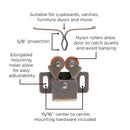 Door Catch 15/16 Inch Center to Center in Statuary Bronze - Hickory Hardware Load image into Gallery viewer, Door Catch 15/16 Inch Center to Center in Statuary Bronze - Hickory Hardware