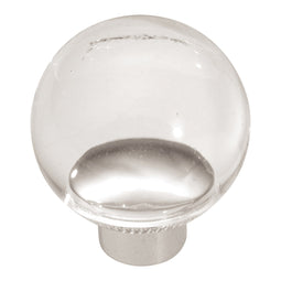 Clear Knob 1-1/4 Inch Diameter in Lucite - Crystal Palace Collection Clear Knob 1-1/4 Inch Diameter in Lucite - Crystal Palace Collection
