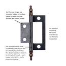 Hinge Surface Face Mount Self Mortise (2 Hinges/Per Pair) - Hickory Hardware Load image into Gallery viewer, Hinge Surface Face Mount Self Mortise (2 Hinges/Per Pair) - Hickory Hardware
