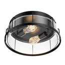 Drum Shape Flush Mount Ceiling Light, Matte Black Finish, Ceiling Lighting Fixture for Kitchen, Hallway, Bathroom, E26 Base Load image into Gallery viewer, Drum Shape Flush Mount Ceiling Light, Matte Black Finish, Ceiling Lighting Fixture for Kitchen, Hallway, Bathroom, E26 Base
