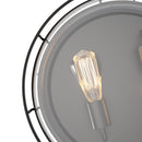 Drum Shape Flush Mount Ceiling Light, Matte Black Finish, Ceiling Lighting Fixture for Kitchen, Hallway, Bathroom, E26 Base Load image into Gallery viewer, Drum Shape Flush Mount Ceiling Light, Matte Black Finish, Ceiling Lighting Fixture for Kitchen, Hallway, Bathroom, E26 Base