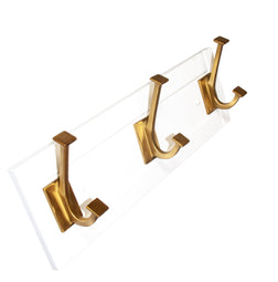 3 Coat & Hat Hook Rail 17-1/2 Inch Long in Brushed Golden Brass - Hickory Hardware 3 Coat & Hat Hook Rail 17-1/2 Inch Long in Brushed Golden Brass - Hickory Hardware