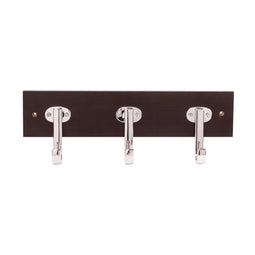 Hook Rail 18 Inch Long - 3 Single Prong - Hickory Hardware Hook Rail 18 Inch Long - 3 Single Prong - Hickory Hardware