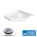 Ivanees - Neo Angle Center Drain Shower Base - Shower Pan - Double Tile Flanges - 36 X 36 X 5.5 Load image into Gallery viewer, Ivanees - Neo Angle Center Drain Shower Base - Shower Pan - Double Tile Flanges - 36 X 36 X 5.5